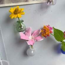 1個/3個/5個 隨機款式磁性迷你冰箱貼－極簡復古花瓶裝飾，冰箱貼花瓶，小花瓶冰箱貼裝飾，適用於商店、居家、廚房、辦公室裝飾（不含植物） - 隨機5件(不含植物花) - 查看 10