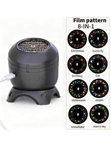 1pc Starry Sky Christmas Projection Night Light, USB Rechargeable Dynamic Light Projection Lamp, Romantic Atmosphere Light, Suitable For Bedroom Bedside, Living Room, Party, Home Decor, Room Decoration - Multicolor - View 12