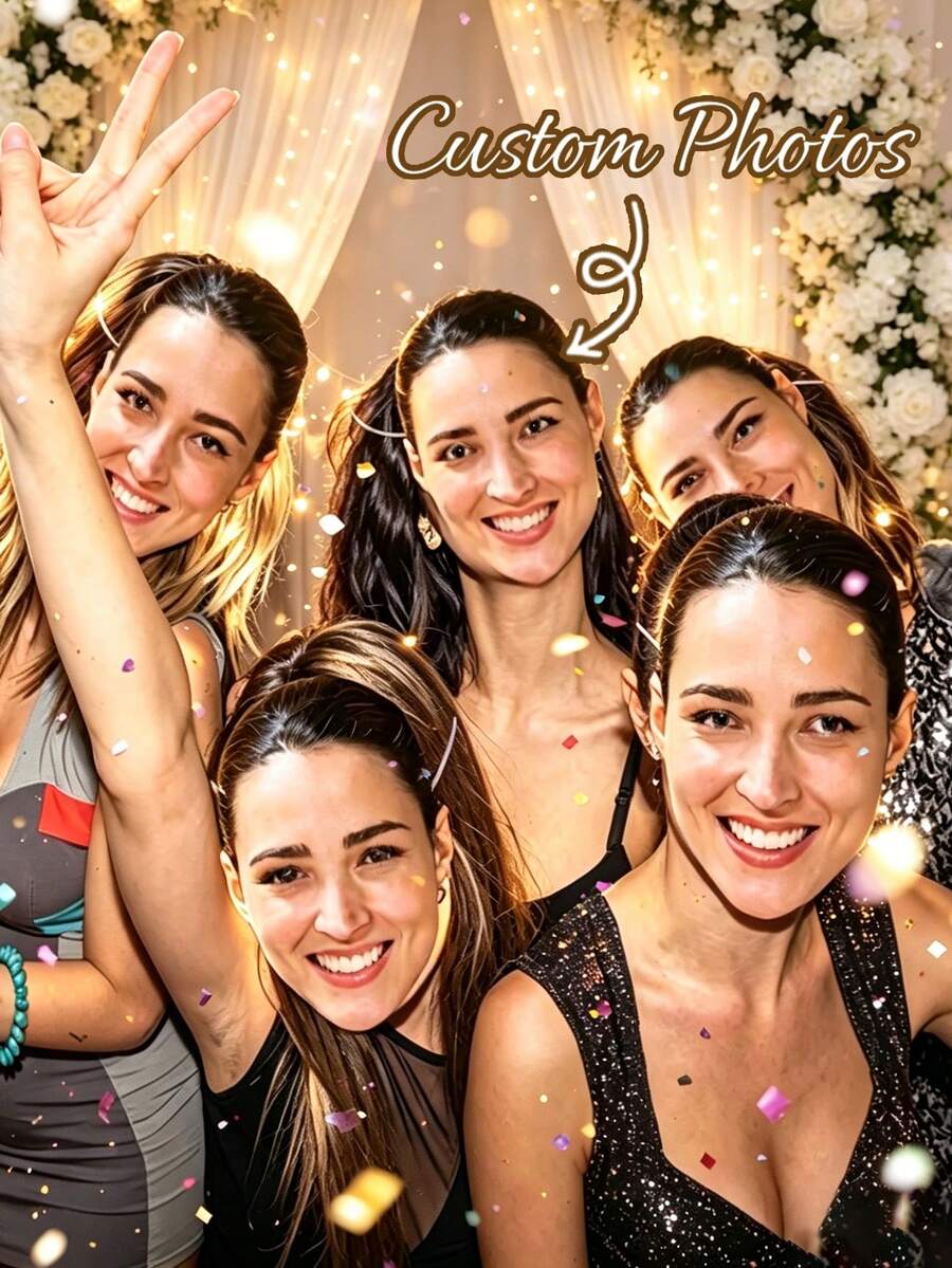 Custom Photo Mask, Personalized Wedding Portrait, Custom Hollow Head Portrait, Custom Hollow Face Party Decoration. Upload Photo For Birthday And Birthday Party Costume (Actual Product Without Holes). - Multicolor - View 1