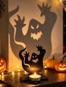 Tempat Lilin Proyeksi Dekoratif Halloween (Lilin Tidak Termasuk), Tempat Lilin Proyeksi Setan Gaya Gotik, Cocok Untuk Dekorasi Halloween, Pesta Tema, Penataan Acara, Dekorasi Rumah, Ornamen Meja, dan Dekorasi Rumah Hantu - Satu ukuran cocok untuk semua. - View 2