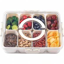 THELIFE Kotak Snack 2/4/8 Kompartemen, Piring Daging Portabel untuk Perjalanan dengan Tutup, Kotak Penyimpanan Makanan Kulkas, Pengatur Snack Buah, Kotak Penyimpanan Terbagi, Kotak Salad, Menjaga Kesegaran Lebih Lama, Aksesoris Dapur, Persiapan Makanan, Peralatan Dapur. - View 14