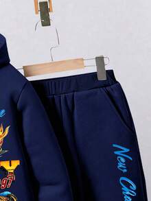 Tween Boy Car Graphic Hoodie And Sweatpants Set - Royal Blue - View 5