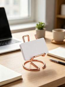 1pc Minimalist Iron Wire Metal Desktop Phone Tablet Holder, Universal Cell Phone Stand For Desk, Creative Tabletop Decor Ornament, Practical Home Office Desk Accessory, Compatible With Smartphones & Tablets - Wrought Iron - View 1