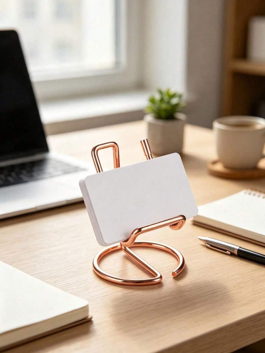 1pc Minimalist Iron Wire Metal Desktop Phone Tablet Holder, Universal Cell Phone Stand For Desk, Creative Tabletop Decor Ornament, Practical Home Office Desk Accessory, Compatible With Smartphones & Tablets - Wrought Iron - View 1