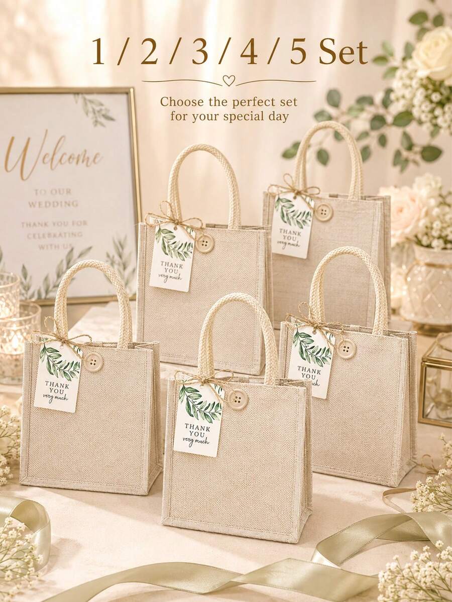 Linen Tote Bags - Blank, Reusable, And Customizable For Diy Designs. Ideal For Weddings, Corporate Events, Back-To-School Season, And Teacher Gifts. - Multicolor - View 1