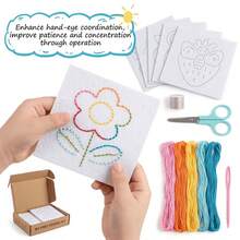 Perlengkapan Menjahit untuk Pemula 20 Buah (Termasuk Jarum Plastik, Benang, Papan Jahit, dan Paket Bahan Felt) - Set Edukatif untuk Mengembangkan Keterampilan Motorik Halus, Cocok untuk Kerajinan DIY, Hadiah Gaya Montessori untuk Remaja, Dewasa, dan Keluarga - A - View 1