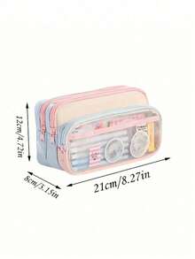 Tempat Pensil dengan Nama yang Dipersonalisasi, Kantong Pensil Transparan yang Disesuaikan, Tas Penyimpanan Alat Tulis Dua Lapis Kapasitas Besar, Tas Pensil dengan Resleting, Kotak Penyimpanan Perlengkapan Kantor Portabel, Tempat Pensil dengan Jendela Transparan, Tas Penyimpanan untuk Perjalanan, Hadiah yang Dipersonalisasi - MultiWarna - View 9