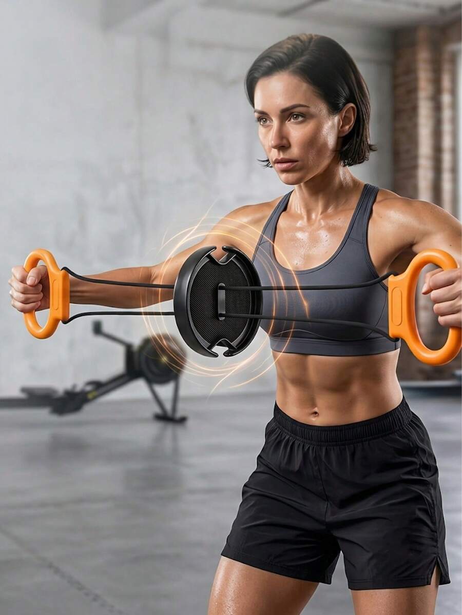 Flywheel Resistance Trainer, Provides Damping Sensation During Pulling And Retracting, Compact And Portable, Foldable For Storage, Unisex, Suitable For Home, Outdoor, Yoga And Gym Use