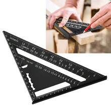 7 Inch Woodworking Triangle Ruler, Woodworking Measuring Ruler, Aluminum Alloy Marking Tool, Precision Woodworking Right Angle Ruler, Woodworking Tools, Protractor Right Angle Ruler, Suitable For Home Decor And Design Projects - 7 Inch - View 2