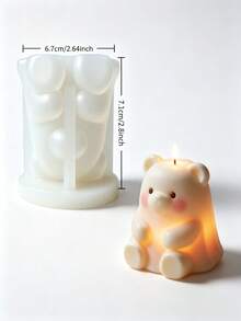 1pc Ghost Bear Silicone Mold, Candle Mold - Durable And Reusable, Easy To Demold And Operate, Suitable For Various Wax Materials - Can Be Used To Make Decorative Candles, Gift Decorations, Suitable For DIY Crafts, Holiday Gifts And Home Decor. - Ghost Bear Mold - View 6