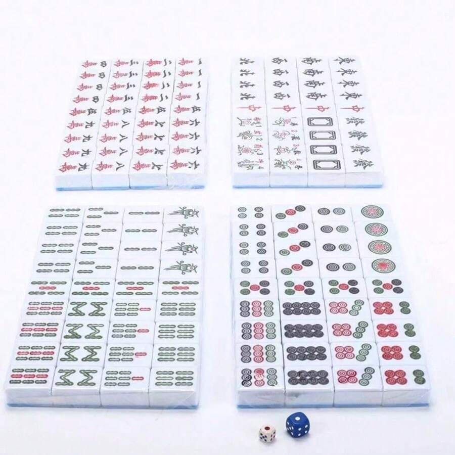 42mm Chinese Mahjong Game Set Professional 144 Tiles English Characters Game - 英國-L315701 - 查看 1