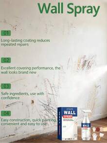 1 Set Wall Refurbishment Spray Paint, Stain Removal, Waterproof, Sun-Resistant Paint, Suitable For Various Material Surfaces, Efficiently Refurbish Walls, Easily Repair Wall Stains And Cover Defects, Make Walls Look Brand New - 1pc - View 3