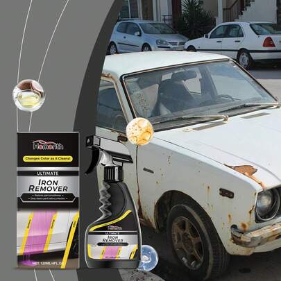 Ultimate Iron Remover 120ml - Limpiador y Descontaminante de Pintura y Rines, Elimina Óxido y Partículas de Hierro, Cambia de Color al Limpiar, Restaura la Suavidad de la Pintura, Ideal para Rines y Carrocería