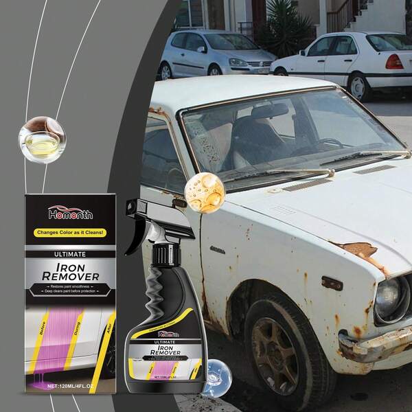 Ultimate Iron Remover 120ml - Limpiador y Descontaminante de Pintura y Rines, Elimina Óxido y Partículas de Hierro, Cambia de Color al Limpiar, Restaura la Suavidad de la Pintura, Ideal para Rines y Carrocería
