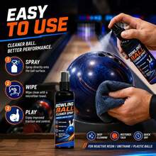 Bowling Ball Cleaning Spray With Towel Professional Stain Remover Dirt Cleaner For Performance Tackiness Restoration Gym - A - View 1