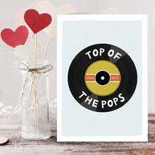 Vinyl Record Shaped Pop Music Style Birthday Card, Lively Music Theme, Suitable For Music Lovers, Birthday Gift Or Daily Greeting Card For Friends, Family, Elders, Close Girlfriend, Partner And Teacher - Multicolor - View 2