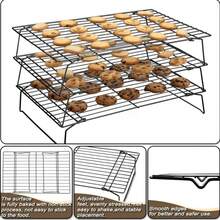 1/3 Tier Cooling Rack, Suitable For Cookies, Cakes, Etc. - Quickly Cools Multiple Batches Of Cookies, Cake Layers Or Pastries, Black - Black - View 13