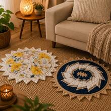 Tapete de Bico Oval Decorativo 50x60 cm – Charme e Aconchego para Todos os Ambientes - Multicolorido - Visão 3
