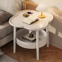 1pc Creative Home Small Table, Modern Minimalist Coffee Table Mobile Storage Rack, Beige Sofa Side Table, Bedside Cabinet, Corner Table, Suitable For Living Room, Bedroom And Balcony - Multicolor - View 7