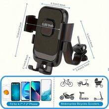 1-Second Lock Anti-Vibration Phone Holder, 360° Adjustable, Tool-Free Quick Install, 1-Second Release, Handlebar/Mirror Mount Options, Universal Navigation Mount For Electric Scooter/Motorcycle/Bicycle/Skateboard - Multicolor - View 2