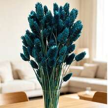 25/50/100Pcs Artificial Gem Grass, Artificial Plants, Multi-Color Options, For Home Decor, Vase Decoration, DIY Bouquets, Cake Decoration - Peacock Blue - View 5