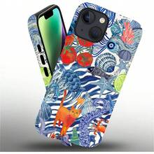 Case For  13  14,Leopard Cherry Shell Aesthetics For Woman Men Full Body Protective Cover Shockproof 2 In 1 Silicone + Hard PC Design Case - 白色 - 查看 2