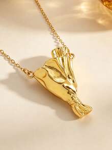 1pc New Versatile Design Bouquet Necklace, Can Be Worn With Flowers, Exquisite Highly Attractive Creative Fashion Niche Unique Design, Jewelry Women's Accessory, Suitable For Daily Wear (Necklace Only, No Flowers) - Yellow Gold - View 5