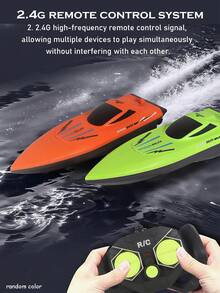 Barco de control remoto eléctrico 2.4G, modelo de barco de alta velocidad con control remoto inalámbrico, barco de control remoto eléctrico que se puede poner en el agua, modelo de barco eléctrico de simulación de alta velocidad, barco de agua con control remoto de doble hélice (el barco de alta velocidad debe iniciarse en el agua y controlarse con el control remoto) Color aleatorio - Multicolor - Ver 15