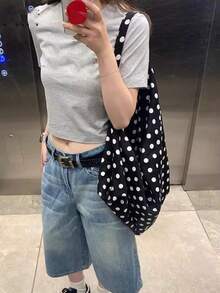 開學季熱門女孩豹紋校園包 大容量學生托特包 酒紅色可翻面腋下包 肩背包 適合大學生 - 黑色 - 查看 5