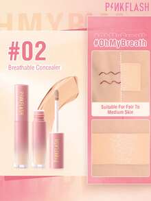 PINKFLASH 3.2g Long-Lasting Matte Concealer, Oil-Control Soft Focus, No Creasing Under Eyes, Sweat-Resistant, Water-Resistant, Smudge-Proof, Buildable Full Coverage, Ultra-Lightweight And Non-Heavy - #2 - View 8
