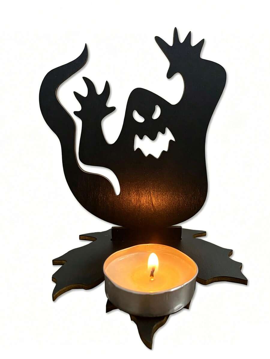 Tempat Lilin Proyeksi Dekoratif Halloween (Lilin Tidak Termasuk), Tempat Lilin Proyeksi Setan Gaya Gotik, Cocok Untuk Dekorasi Halloween, Pesta Tema, Penataan Acara, Dekorasi Rumah, Ornamen Meja, dan Dekorasi Rumah Hantu - Satu ukuran cocok untuk semua. - View 1