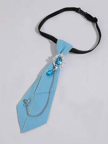 1pc Vintage Hollow Rhinestone Chain Girl JK Style Decorative Small Tie - Multicolor - View 6