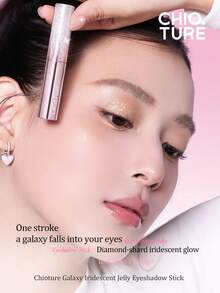 CHIOTURE Galaxy Radiant Gel Eyeshadow Stick, Tekstur Mutiara Berkilau, Dapat Juga Digunakan Sebagai Highlighter, Tahan Lama dan Anti Luntur, Cocok Untuk Riasan Ringan Sehari-hari - #01 Emas yang Terfragmentasi - View 2