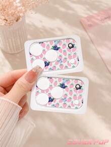 1pc Blueberry & Strawberry Pattern Lens Protector, Compatible With Phone 17 Pro/17 Pro Max, Cute & Exquisite Lens Decoration, Enhances Phone Overall Texture, Better Atmosphere For Photos, Tempered Glass High Definition Full Coverage, Scratch-Resistant & Wear-Resistant, Compatible With Phone Cases, Fashionable Small Gift For Girlfriend & Best Friend - Clear - View 8