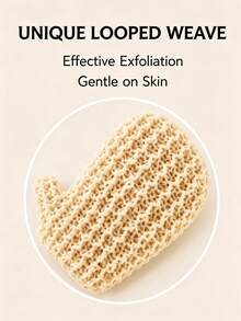 1pc Handmade Natural Sisal Bath Glove, Body Scrubbing Glove, Shower And Bath Accessory, Suitable For Daily Body Care - View 3