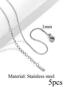 5 Pcs 18K Gold-Plated Stainless Steel Cross, Coiled Snake, And Box-Shaped Necklace Chains For DIY Pendant Jewelry Making Materials - Chain - View 12