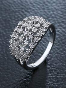 1pc European Style Hollow Flower Design Exquisite Mesh Wide Band Ring, Suitable For Daily Wear, Dating, Versatile Vintage Elegant Women's Ring - ring - View 13