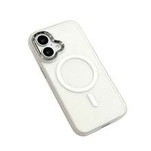 Funda protectora de teléfono con lente electrochapada magnética compatible con iPhone 11 12 13 Pro Max 14 14 Pro Max 15 15 Pro Max 16 16 Pro Max 17 17 Pro 17 Pro Max X XR XS Max - Blanco - Ver 6