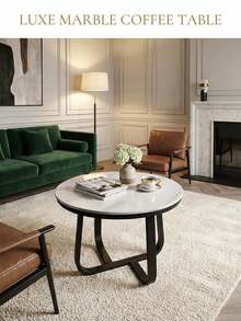 A Modern Minimalist Round Small Apartment Living Room/Bedroom Table/Small Coffee Table For Home Use, Simple And Creative Tea Table - White - View 1