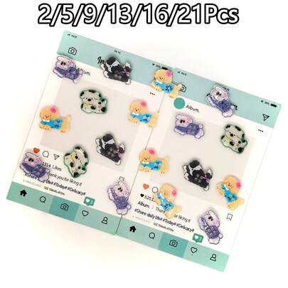 5/9/13/16/21Pcs Random Style Animal Buttons, Exquisite Notebook Button Accessories, Plastic DIY Handmade Buttons, Suitable For Scrapbooking, Clothing Decoration, DIY Decorative Clothing Hats Shirts