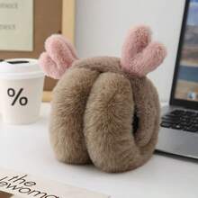 1pc Cute Deer Horn Plush Earmuffs, Foldable Warm Ear Covers For Autumn/Winter, Versatile Outdoor Cold-Proof Ear Warmers For Girls And Students - Multicolor - View 15