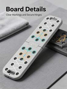 1pc Grey Foldable Push Up Board, Minimalist Style ABS Plastic Multi-Hole Workout Board, Foldable Portable Design, Full Body Muscle Training Fitness Equipment, Ideal For Home Gym, Daily Workout & Christmas Gift - Multiple Styles - View 10