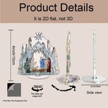 1/3/5件 2D平面壓克力可旋轉耶穌降生場景桌面裝飾品，360°旋轉耶穌誕生小雕像，宗教桌面擺件，適用居家桌面農舍風聖誕裝飾禮物 - 多色 - 查看 5