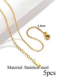 5 Pcs 18K Gold-Plated Stainless Steel Cross, Coiled Snake, And Box-Shaped Necklace Chains For DIY Pendant Jewelry Making Materials - Chain - View 17