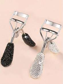 1pc High-End Artificial Rhinestone Wide-Angle Eyelash Curler With Rubber Grip, Durable And Portable - Multicolor - View 8