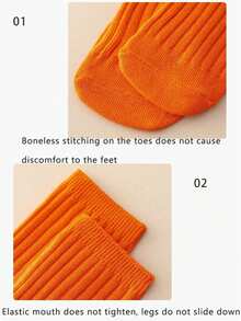 1 Pair Kids Solid Color Straight Socks, 2-7 Years Old Children Candy Color Calf Socks, Versatile Mid-Calf Socks Suitable For All Seasons - Multicolor - View 5