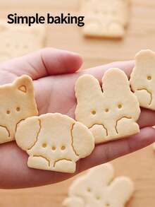 4pcs Cartoon Animal Cookie Cutters, Featuring Cute Dog, Rabbit, Cat And Bear Cookie Stamps. Kitchen Baking Tools, Cookie Molds For Cake Decoration - View 11