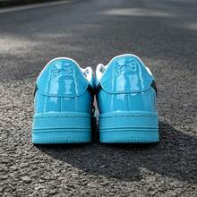 A BATHING APE 1雙中性款亮色 BAPE STA 星形 Logo 低筒休閒通勤運動球鞋 - 鏡面湖水藍 - 查看 3