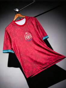 Portugal Men's T-Shirt, Suitable For Competition, Daily Wear, Gift And Style Sports - Red - View 9