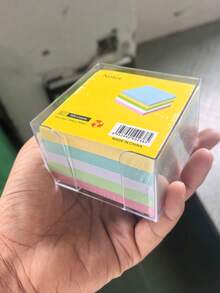 1件 500張馬卡龍造型便箋紙附壓克力底座，方便辦公室記錄，無需黏膠、不留殘膠，易於使用，學校用品 - 多色 - 查看 7